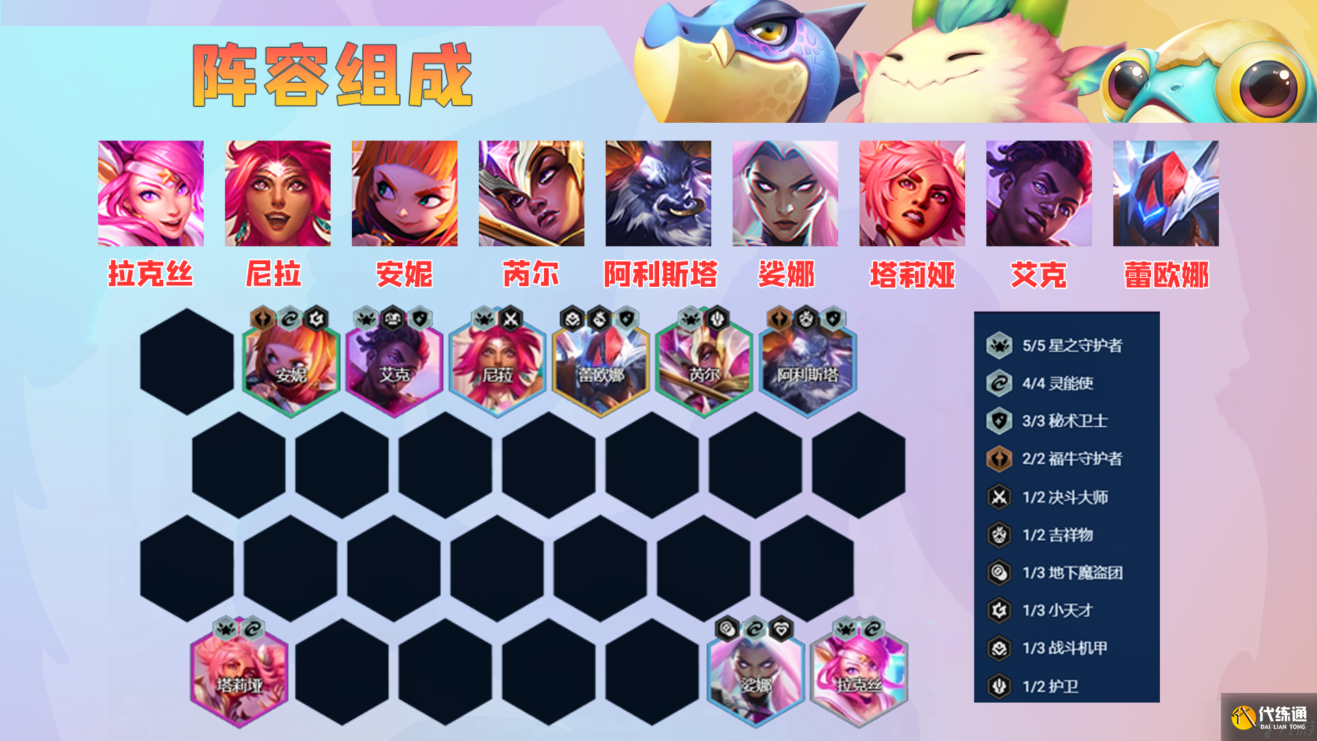 金铲铲之战启明奇点拉克丝阵容搭配方法