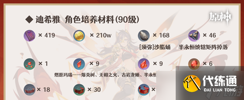 原神迪希雅突破素材是什么