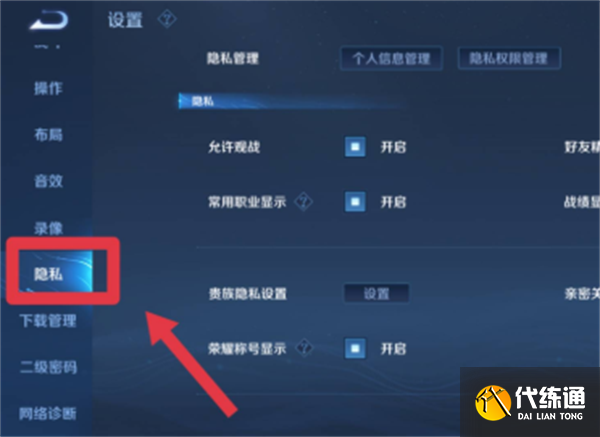 王者荣耀怎么设置查阅权限