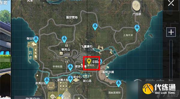 和平精英绿洲世界华科眼镜湖位置在哪里