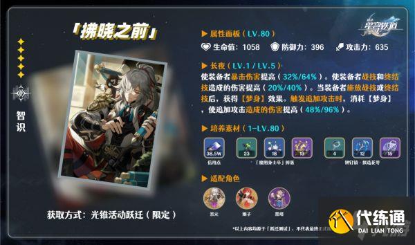 崩坏星穹铁道拂晓之前光锥怎么样 拂晓之前光锥使用攻略