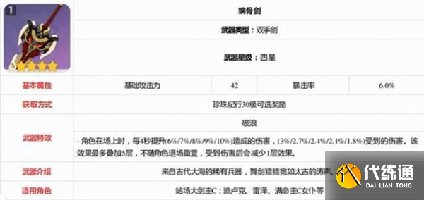 原神螭骨剑适合谁用