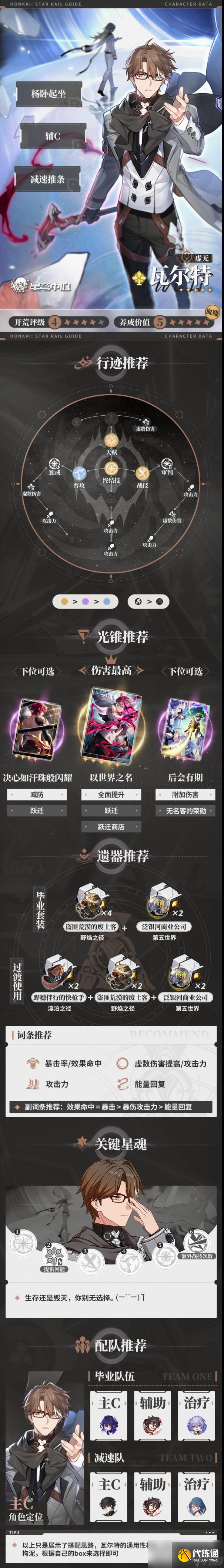 《崩坏:星穹铁道》瓦尔特杨养成攻略