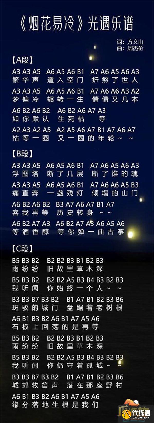 光遇琴谱热门歌曲完整简谱大全