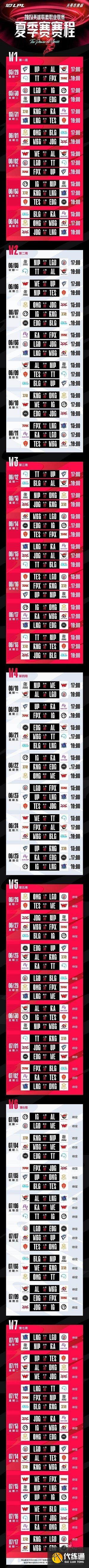 英雄联盟lpl2023夏季赛赛程公布 2023lpl夏季赛正式开赛