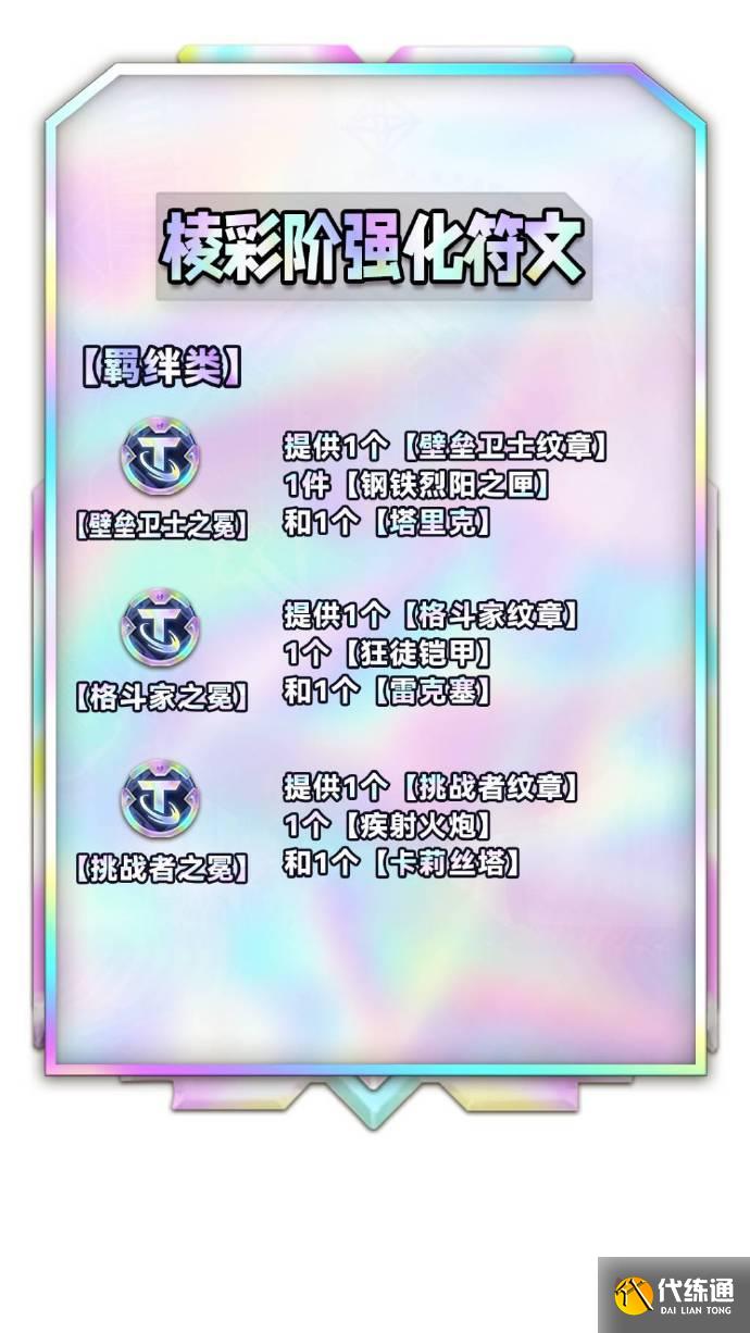 云顶之弈S9棱彩阶海克斯效果 S9全彩色强化符文列表