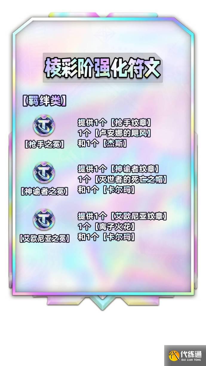 云顶之弈S9棱彩阶海克斯效果 S9全彩色强化符文列表