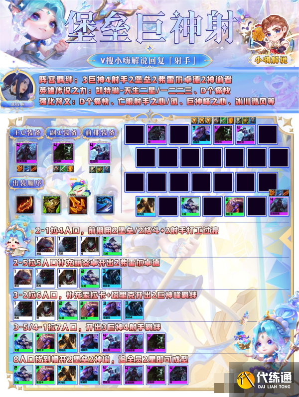 《金铲铲之战》s9堡垒巨神枪阵容推荐