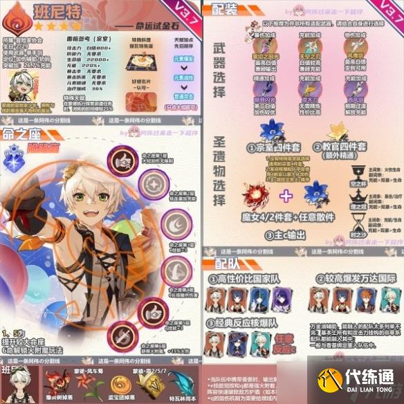 《原神》3.7版班尼特養成要點一覽