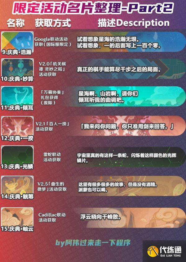 《原神》绝版限定名片有什么 绝版限定名片图鉴及获得方式大全