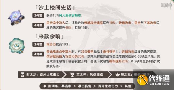 《原神》流浪者圣遗物搭配推荐 流浪者散兵圣遗物套装词条选择推荐