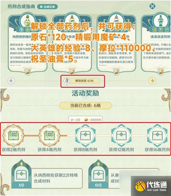 原神熠金妙剂全配方一览-原神配方什么样