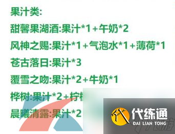 原神曲生酌微夢果汁類配方大全