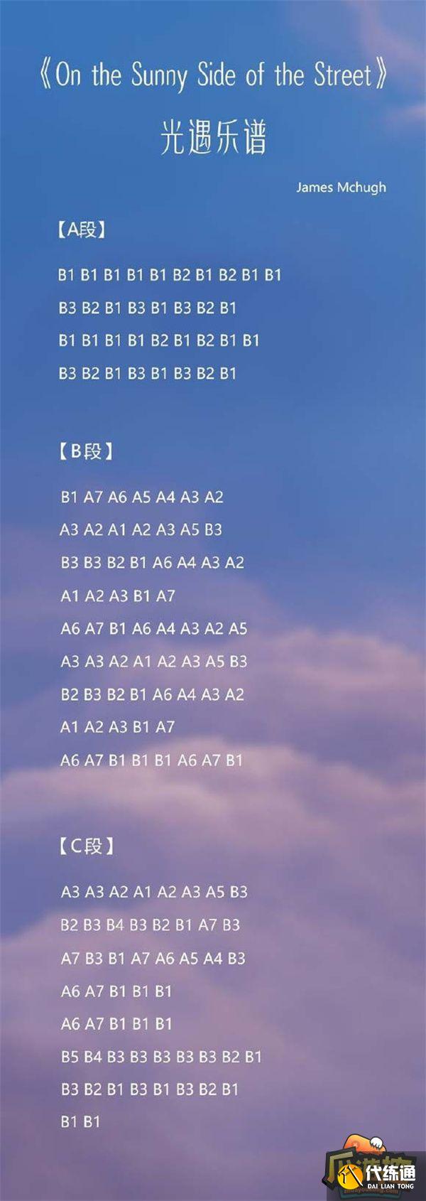 光遇2023热门歌曲琴谱分享