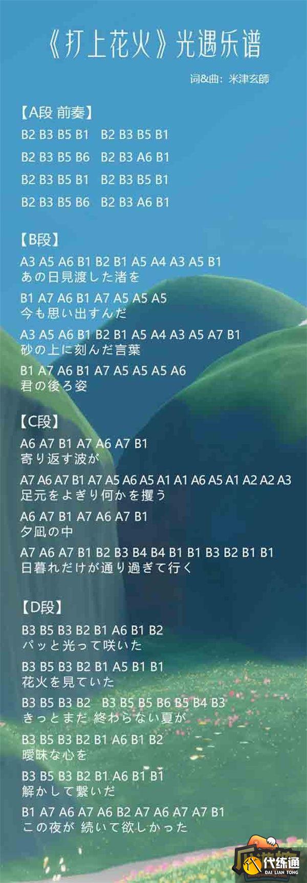 光遇2023热门歌曲琴谱分享