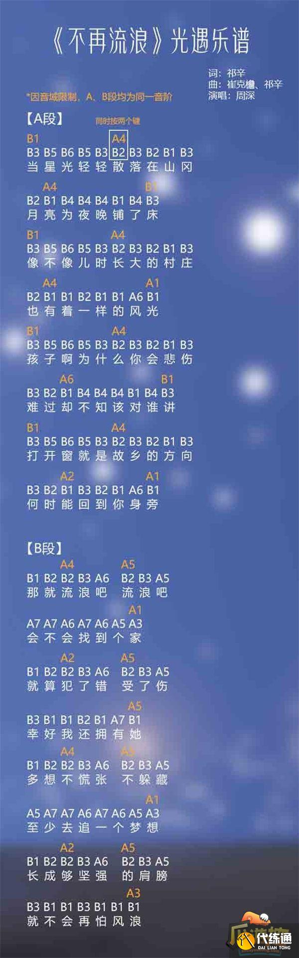 光遇2023热门歌曲琴谱分享