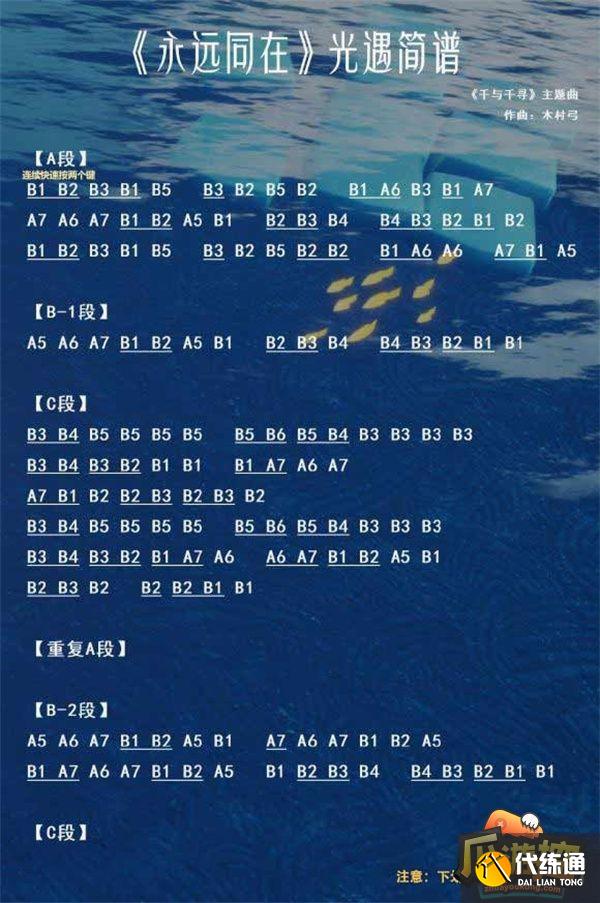 光遇2023热门歌曲琴谱分享