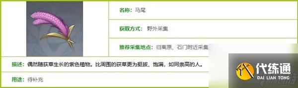 原神馬尾材料在哪里采集-馬尾材料采集路線