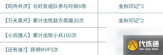 《王者榮耀》金秋印記快速獲取方法介紹
