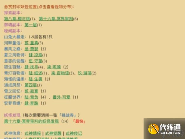 阴阳师山童哪里多 阴阳师非常全面的山童位置路线一览