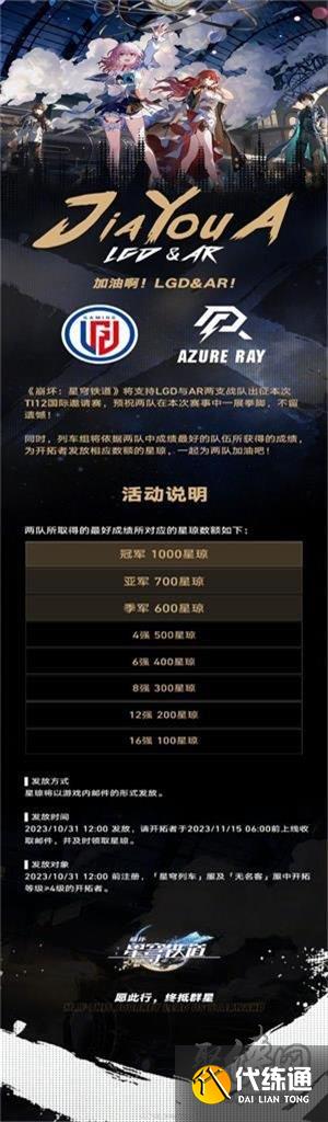 崩坏星穹铁道赞助了DOTA2哪两支战队 全服各名次奖励一览