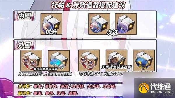 崩坏星穹铁道托帕光锥遗器与配队攻略