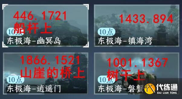 逆水寒手游東極海江湖風景位置大全 東極海江湖風景位置坐標匯總[多圖]圖片2