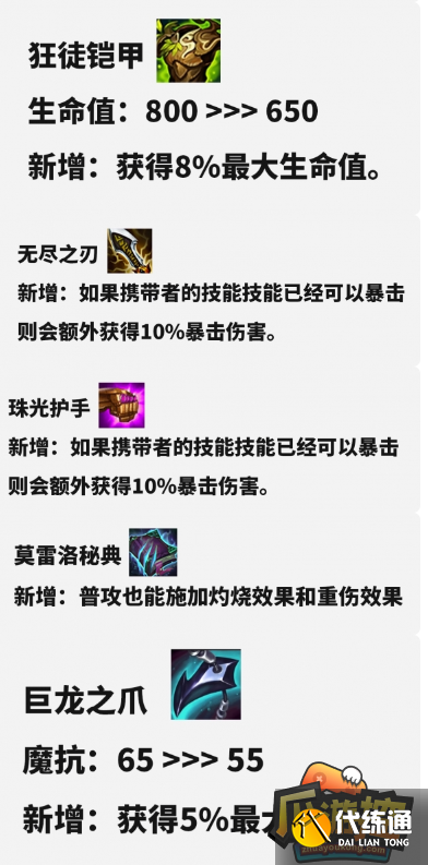 云顶之弈装备改动详情一览