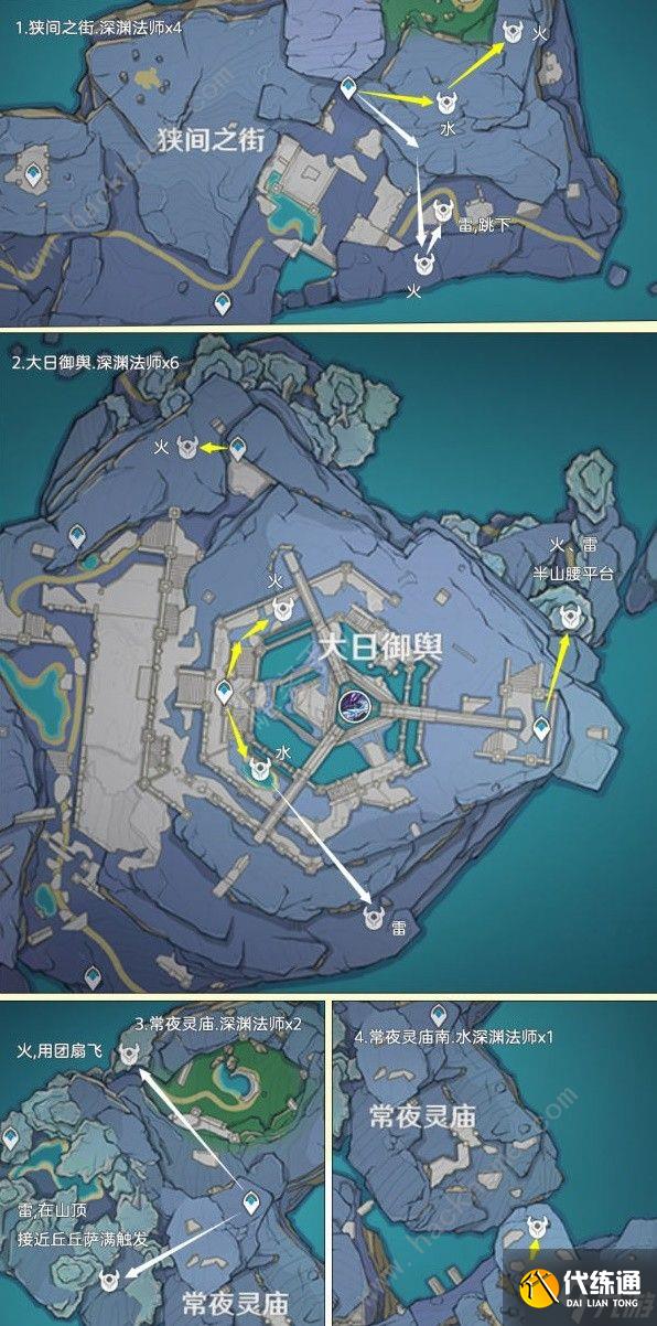 原神4.2深淵法師分布圖 4.2深淵法師速刷路線一覽