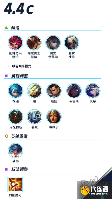 英雄聯盟手游4.4C平衡補丁內容 4.4C平衡補丁調整介紹