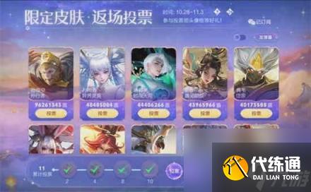 王者荣耀七周年返场皮肤结果怎么样 2022周年返场皮肤前五结果