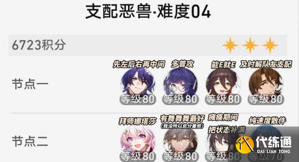 崩坏星穹铁道支配恶兽平民阵容搭配建议 崩坏星穹铁道支配恶兽平民阵容搭配建议