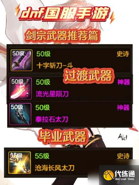 dnf手游国服剑宗毕业配装推荐