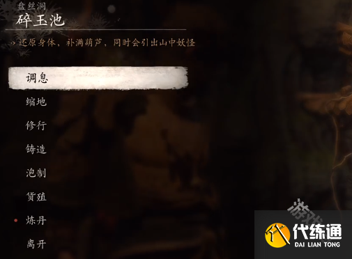 黑神话悟空盘丝岭碎玉池摩崖前打坐蒲团寻找路线