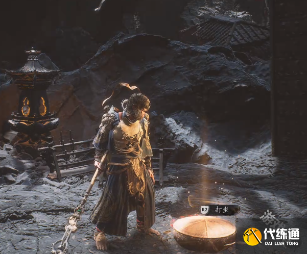 黑神话悟空火焰山炼魔坑石屏前打坐蒲团寻找路线