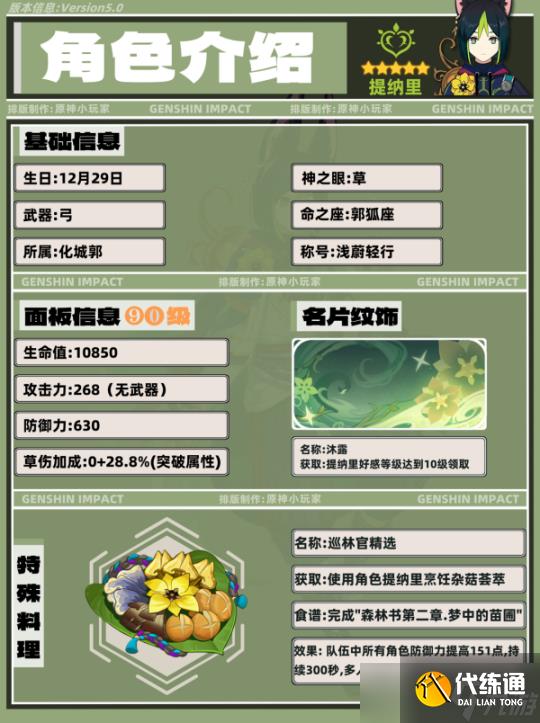 【原神】V5.0攻略 | 提纳里角色培养攻略