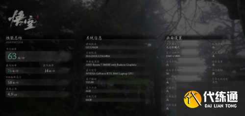 《黑神话》pc主流配置测试汇总 GTX1650S 1080P轻松稳定60帧