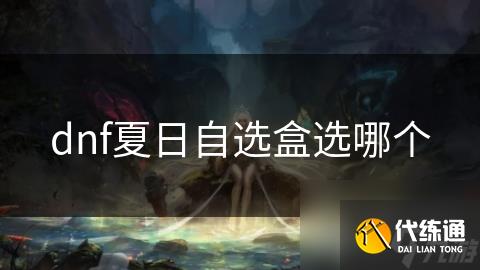 dnf夏日自选盒选哪个