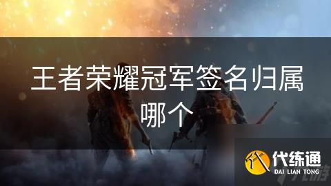 王者荣耀冠军签名归属哪个