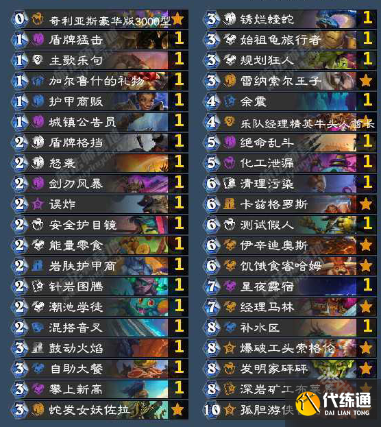 炉石传说标准40卡宇宙战卡组代码推荐