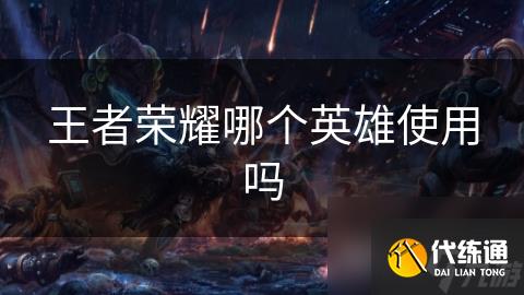 王者荣耀哪个英雄使用吗