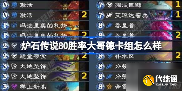 爐石傳說80勝率大哥德卡組怎么搭配