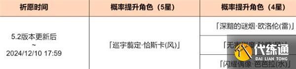 原神5.2下半卡池结束时间说明