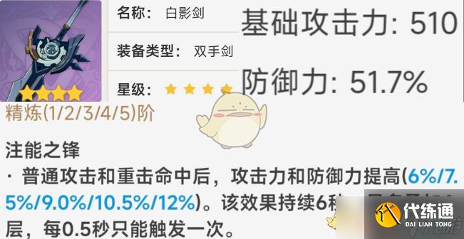 《原神》白影劍武器數(shù)據(jù)一覽