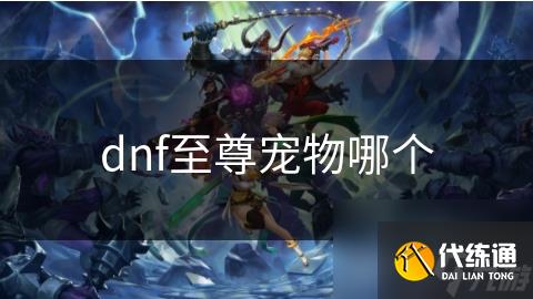 dnf至尊宠物哪个