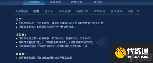 王者榮耀2v2掛機是否會扣分