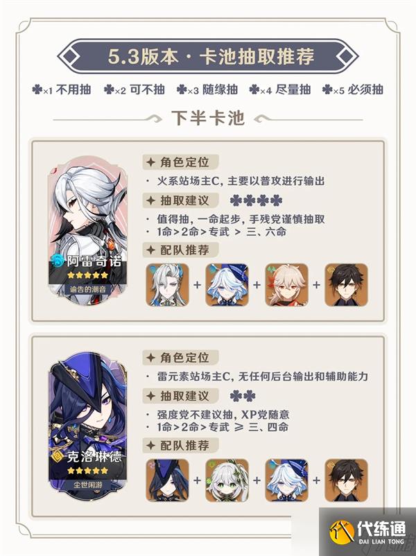 原神5.3版本上下卡池抽取指南-原神5.3卡池抽谁比较好