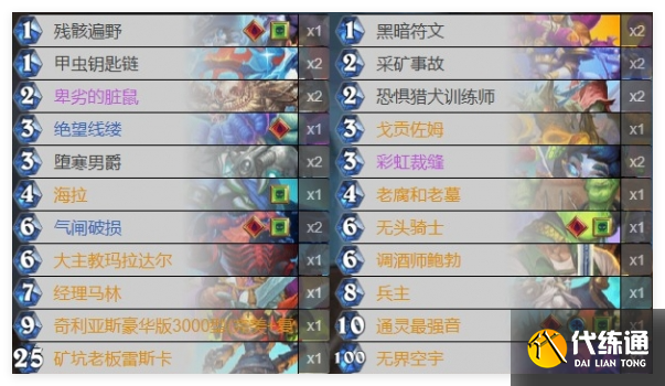 爐石傳說彩虹DK卡組怎么搭配