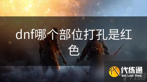 dnf哪个部位打孔是红色