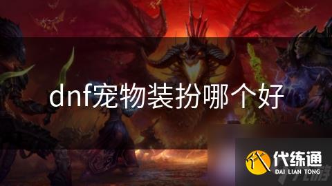dnf宠物装扮哪个好